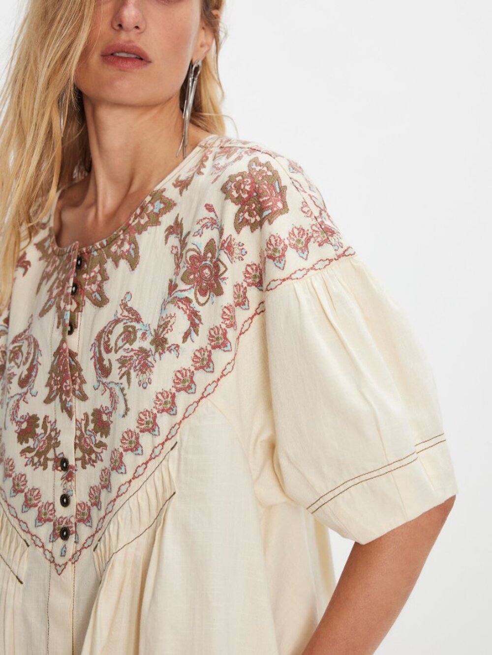 FREE PEOPLE Orson Mini Dress / Ivory Combo - Picture 4 of 9